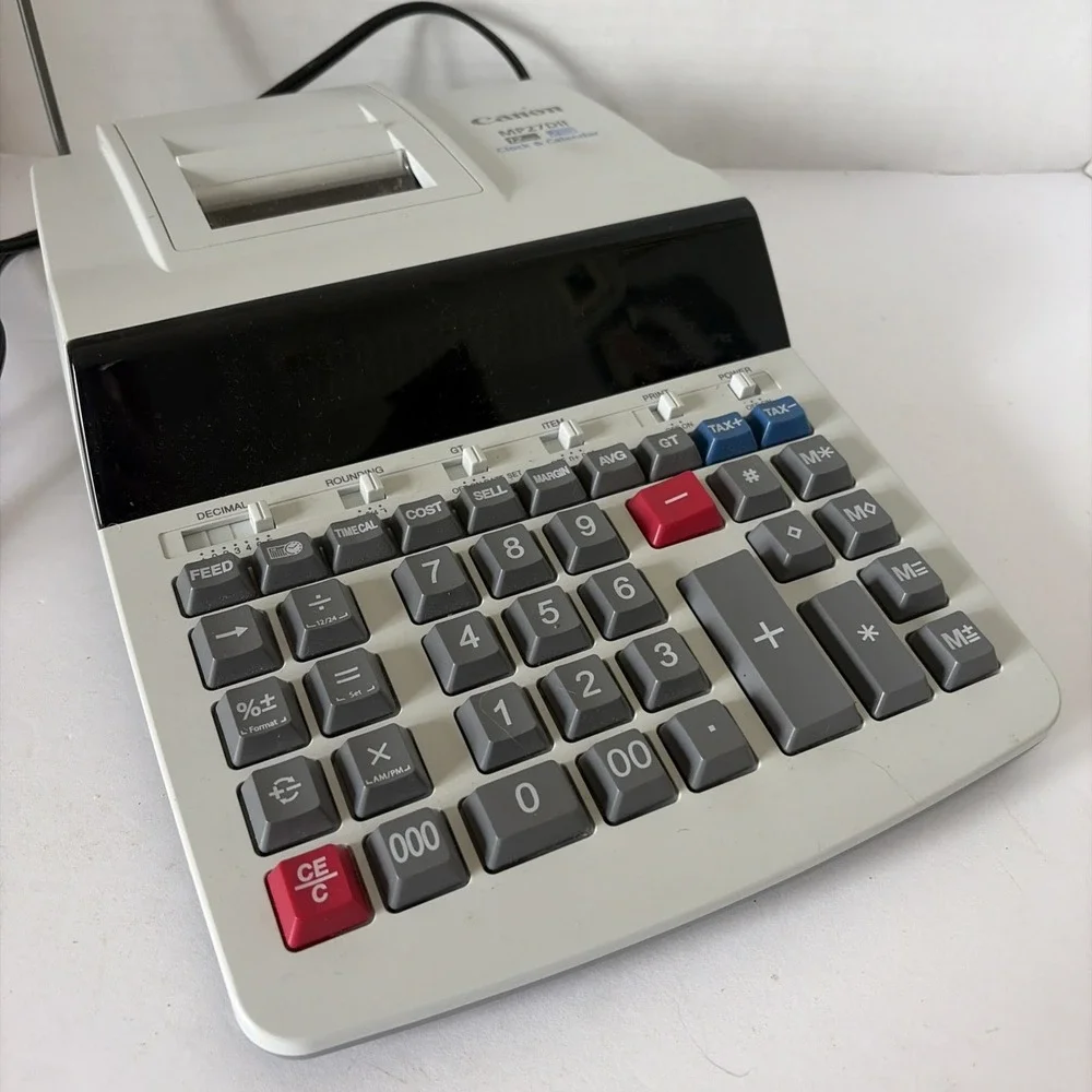 CANON MP27DII Clock & Calendar 12 digits PRINTING CALCULATOR *NO RIBBON*